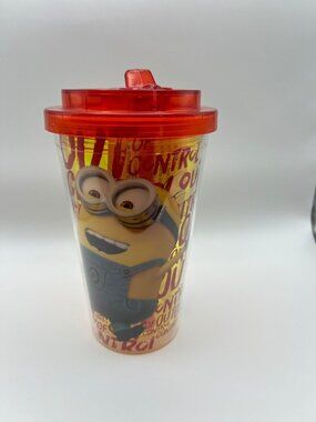 Minions "Out Of Control" BPA-Free Travel Tumbler With Straw & Screw-On Lid - Yel